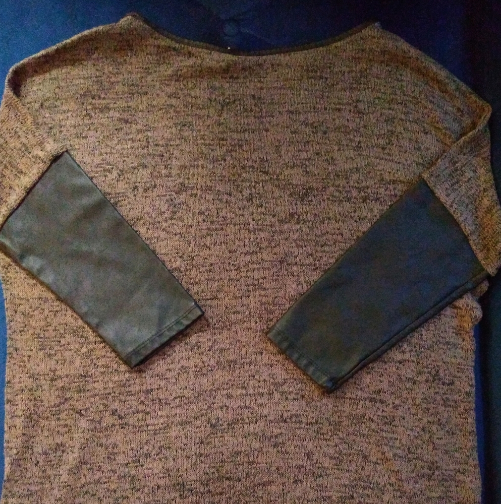 Edgy, Knit & Faux Leather Sweater